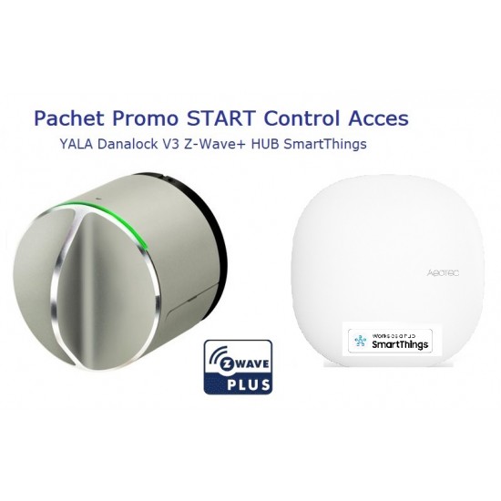 Pachet Promo START Control Acces Yala Danalock V3 Z-Wave + HUB SmartThings Pachet Promo START Control Acces Yala Danalock V3 Z-Wave + HUB SmartThings