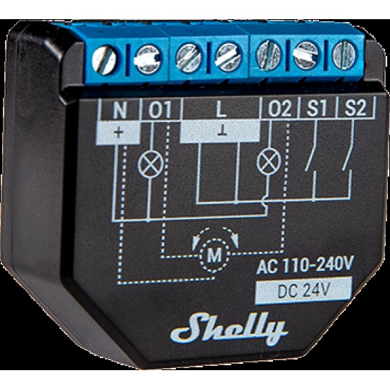 Shelly Plus 2PM, Releu inteligent, 2 canale, masurare consum energie, Wi-Fi, control aplicatie, compatibil SmartThings, Amazon Alexa, Google Home Shelly Plus 2PM, Releu inteligent, 2 canale, masurare consum energie, Wi-Fi, control aplicatie, compatibil SmartThings, Amazon Alexa, Google Home