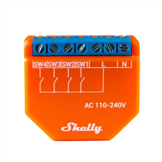 Shelly Plus i4, modul Wi-fi, 4 Canale, activare scene, compatibil SmartThings, Amazon Alexa, Google Assistant Shelly Plus i4, modul Wi-fi, 4 Canale, activare scene, compatibil SmartThings, Amazon Alexa, Google Assistant