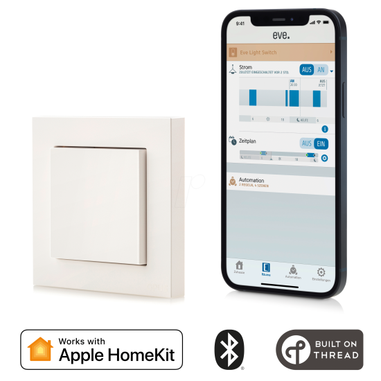 Eve Light Switch, Intrerupator inteligent de perete compatibil Apple Homekit, Thread 