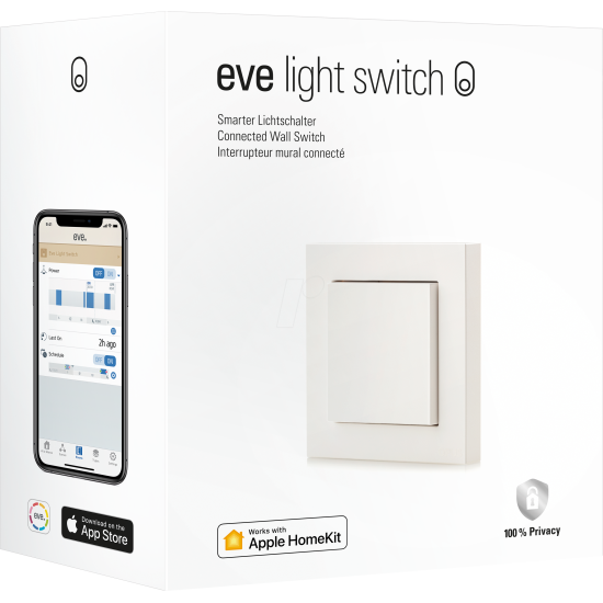 Eve Light Switch, Intrerupator inteligent de perete compatibil Apple Homekit, Thread 