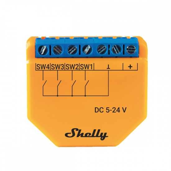 Shelly Plus i4 DC, modul Wi-fi, 4 Canale, compatibil SmartThings, Amazon Alexa, Google Assistant Shelly Plus i4 DC, modul Wi-fi, 4 Canale, compatibil SmartThings, Amazon Alexa, Google Assistant