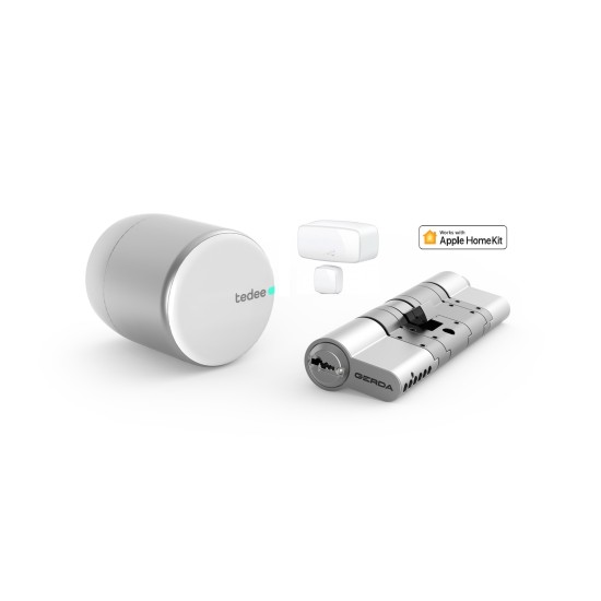 KIT incuietoare tedee PRO + cilindru modular SLR + Senzor Contact Usa Eve, Homekit, Thread