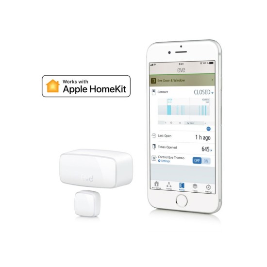 Senzor Contact Usa & Fereastra Eve, compatibil HomeKit, Thread, Matter, SmartThings, 3rd Generation